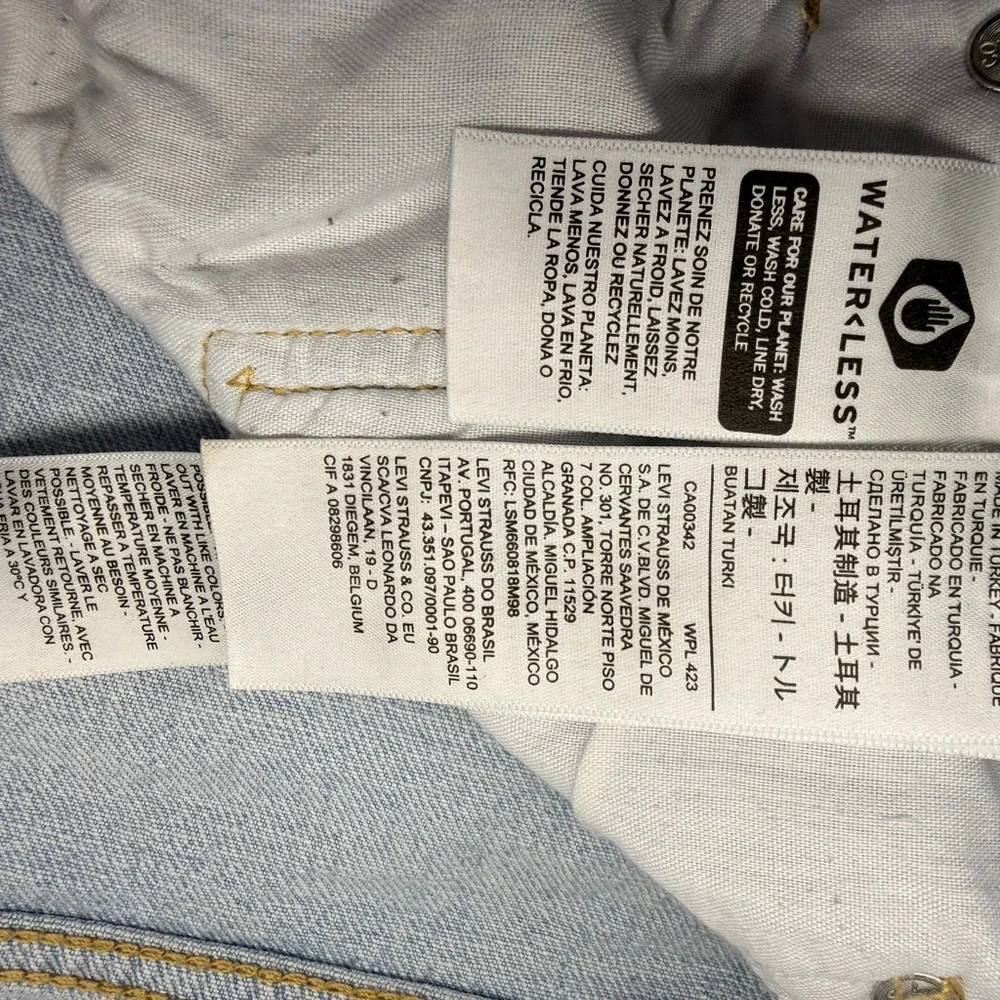 Levi's 501 32x28 Premium White and Light Blue Denim Raw Hem - Picture 13 of 15